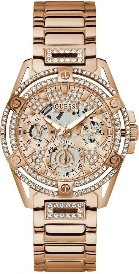 Guess Queen Multifunction Rose Gold Dial Rose Gold Steel Strap Watch For Women - GW0464L3 Buy Now By Guess