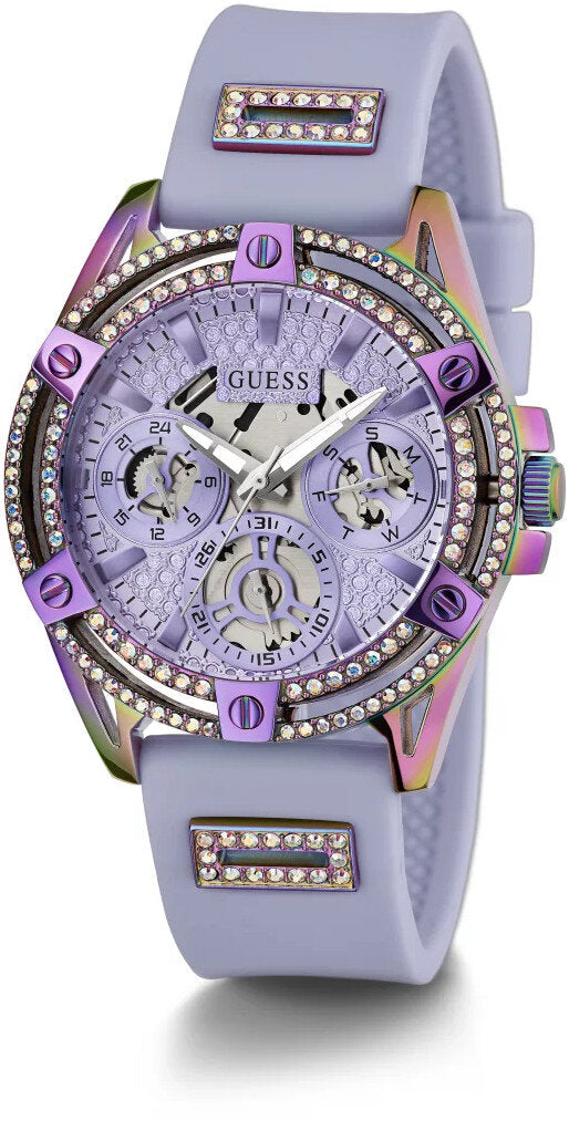 Guess Queen Quartz Purple Dial Purple Silicone Strap Watch For Women - GW0536L4 Buy Now By Guess