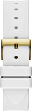 Guess Queen Quartz Gold Dial White Silicone Strap Watch For Women - GW0536L2 Buy Now By Guess