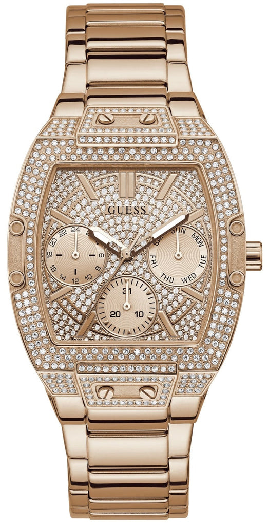 Guess Raven Diamonds Rose Gold Dial Rose Gold Steel Strap Watch for Women - GW0104L3 Buy Now By Guess