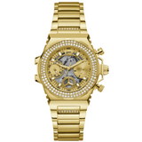 Guess Fusion Chronograph Gold Dial Gold Steel Strap Watch for Women - GW0552L2 Buy Now By Guess