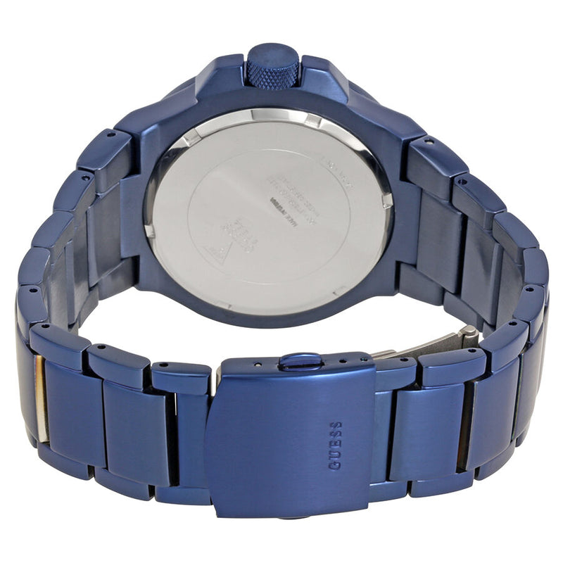 Guess Rigor Multifunction Black Dial Blue Steel Strap Watch for Men - W0218G4 Buy Now By Guess