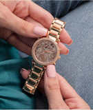 Guess Solstice Diamonds Rose Gold Dial Rose Gold Steel Strap Watch for Women - GW0403L3 Buy Now By Guess