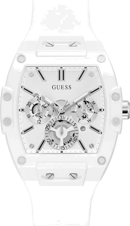 Guess Phoenix Multifunction White Dial White Rubber Strap Watch for Men - GW0203G2 Buy Now By Guess