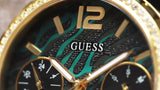 Guess Solstice Green Dial Black Rubber Strap Watch for Women - GW0113L1 Buy Now By Guess