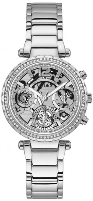 Guess Solstice Diamonds Silver Dial Silver Steel Strap Watch for Women - GW0403L1 Buy Now By Guess