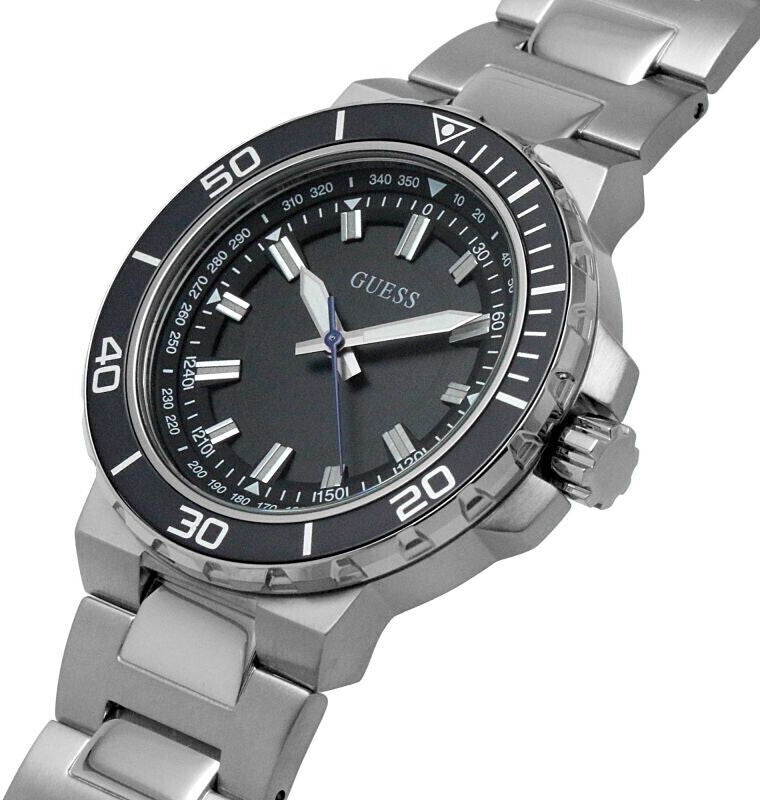 Guess Track Black Dial Silver Steel Strap Watch for Men - GW0426G1 Buy Now By Guess