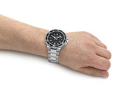 Guess Track Black Dial Silver Steel Strap Watch for Men - GW0426G1 Buy Now By Guess