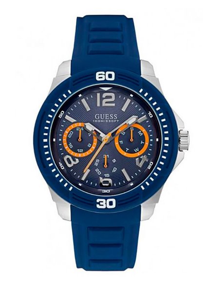 Guess Trade Blue Dial Blue Silicone Strap Watch for Men - W0967G2 Buy Now By Guess