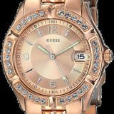 Guess Crystal Diamonds Rose Gold Dial Rose Gold Steel Strap Watch For Women - W11069L1 Buy Now By Guess