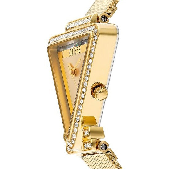 Guess Fame Diamonds Gold Dial Gold Mesh Bracelet Watch for Women - GW0508L2 Buy Now By Guess