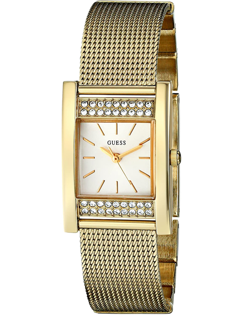 Guess Nouveau Diamonds Gold Dial Gold Mesh Bracelet Watch for Women - W0127L2 Buy Now By Guess