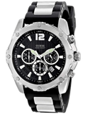 Guess Intrepid Chronograph Black Dial Two Tone Steel Strap Watch for Men - W0167G1 Buy Now By Guess