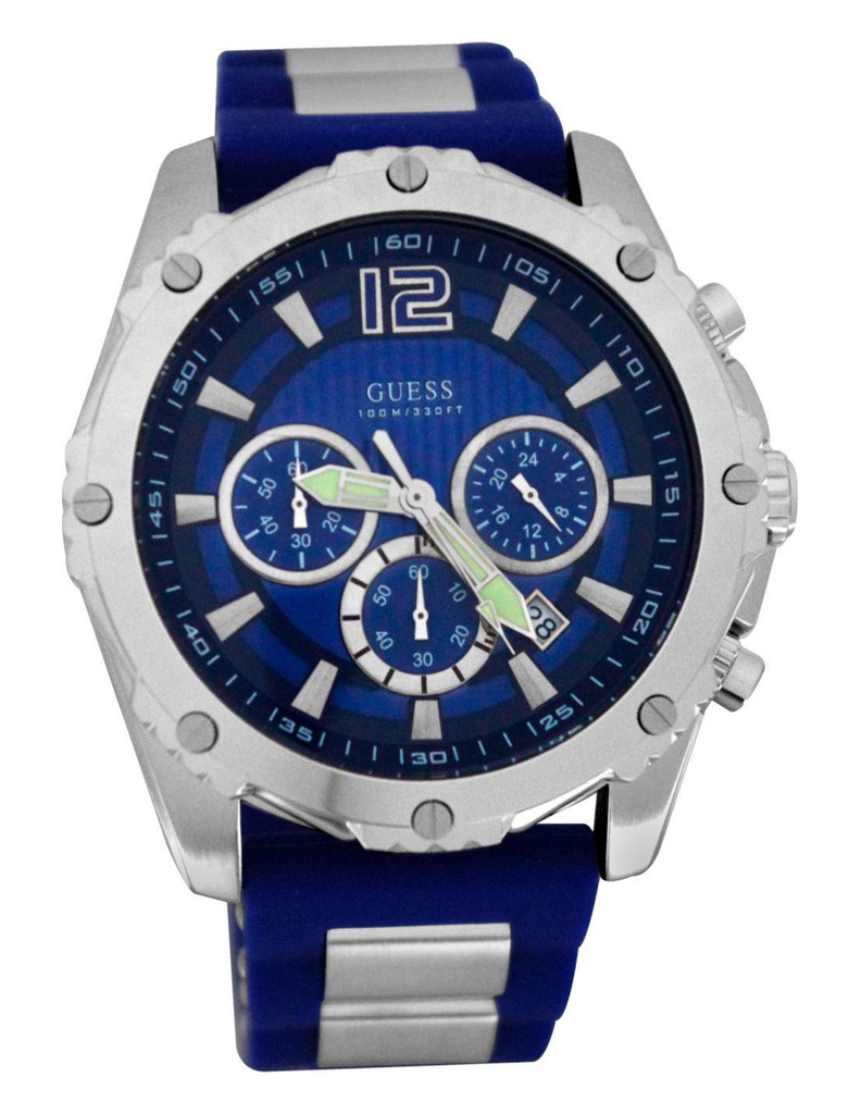 Guess Sport Multifunction Blue Dial Blue Rubber Strap Watch For Men - W0167G3 Buy Now By Guess