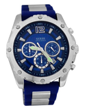 Guess Sport Multifunction Blue Dial Blue Rubber Strap Watch For Men - W0167G3 Buy Now By Guess