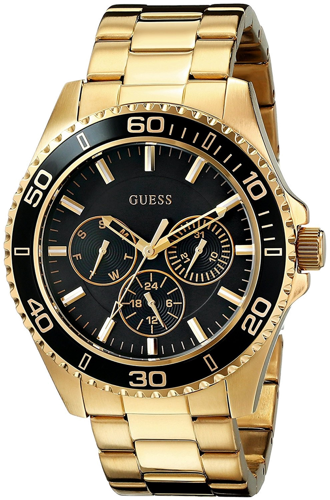 Guess BFF Multifunction Black Dial Gold Steel Strap Watch for Women - W0231L3 Buy Now By Guess