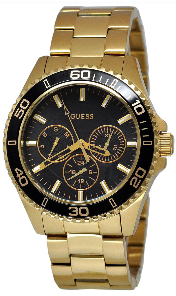 Guess BFF Multifunction Black Dial Gold Steel Strap Watch for Women - W0231L3 Buy Now By Guess