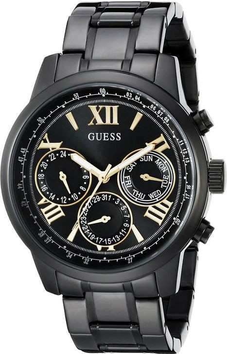 Guess Classic Multi-Function Black Dial Black Steel Strap Watch For Women - W0330L15 Buy Now By Guess
