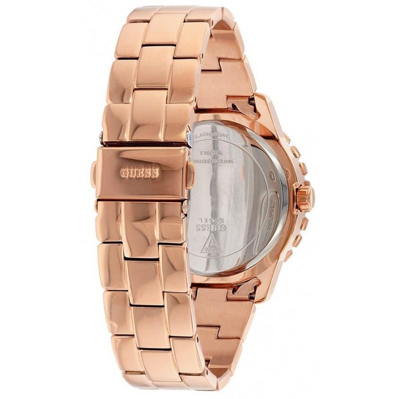 Guess Dazzler Diamonds Silver Dial Rose Gold Steel Strap Watch for Women - W0335L3 Buy Now By Guess