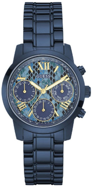 Guess Sunrise Multifunction Blue Dial Blue Steel Strap Watch for Women - W0448L10 Buy Now By Guess