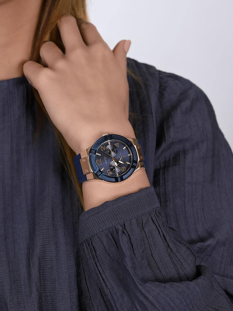 Guess Jet Setter Analog Quartz Blue Dial Blue Rubber Strap Watch For Women - W0571L1 Buy Now By Guess