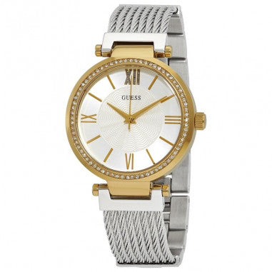 Guess Soho Diamonds Silver Dial Silver Mesh Bracelet Watch for Women - W0638L7 Buy Now By Guess