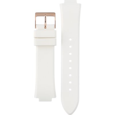 Guess Confetti Crystal Rose Gold Dial White Silicone Strap Watch For Women - W1098L5 Buy Now By Guess