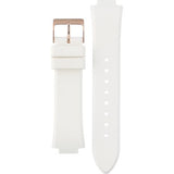 Guess Confetti Crystal Rose Gold Dial White Silicone Strap Watch For Women - W1098L5 Buy Now By Guess