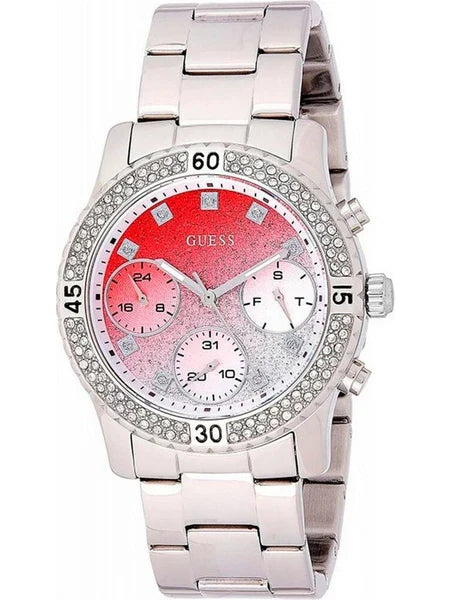 Guess Confetti Diamonds Silver Dial Silver Steel Strap Watch for Women - W0774L7 Buy Now By Guess
