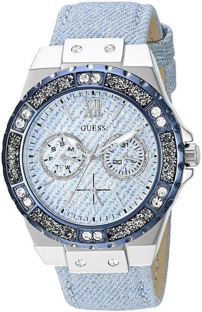 Guess Limelight Quartz Blue Dial Blue Leather Strap Watch For Men - W0775l1 Buy Now By Guess