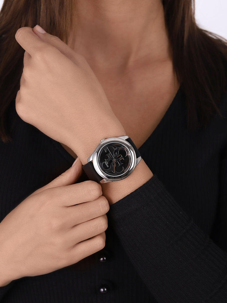 Guess G-Twist Quartz Black Dial Black Silicone Strap Watch For Men - W0911L8 Buy Now By Guess