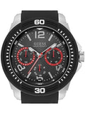Guess Tread Black Dial Black Rubber Strap Watch for Men - W0967G1 Buy Now By Guess