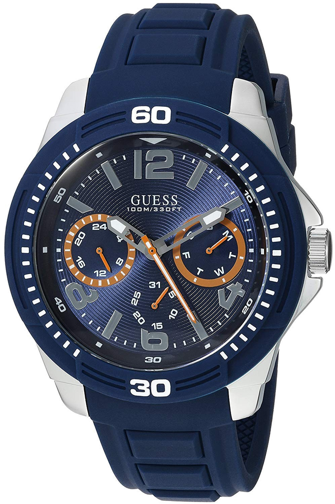 Guess Trade Blue Dial Blue Silicone Strap Watch for Men - W0967G2 Buy Now By Guess