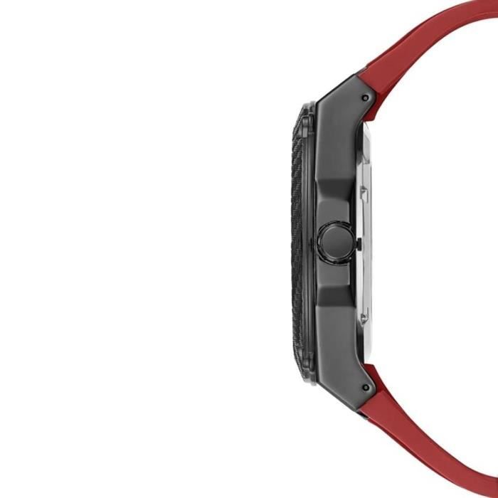 Guess Legacy Black Dial Red Silicone Strap Watch for Men - W1049G6 Buy Now By Guess