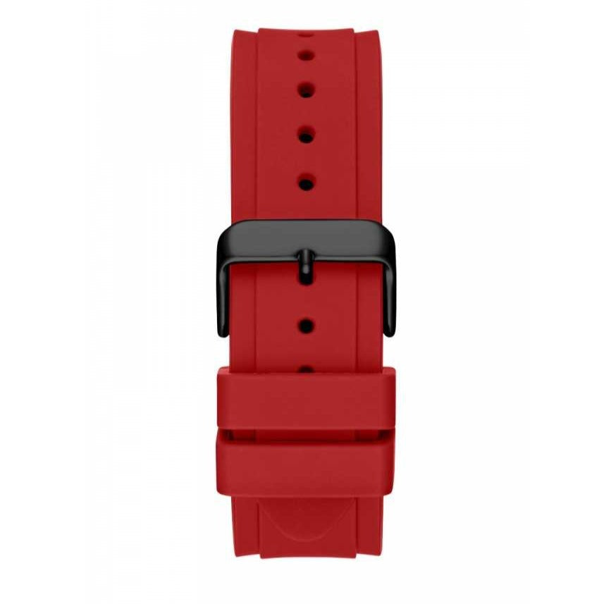 Guess Legacy Black Dial Red Silicone Strap Watch for Men - W1049G6 Buy Now By Guess