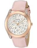 Guess Wonderlust Beige Dial Pink Leather Strap Watch for Women - W1065L1 Buy Now By Guess