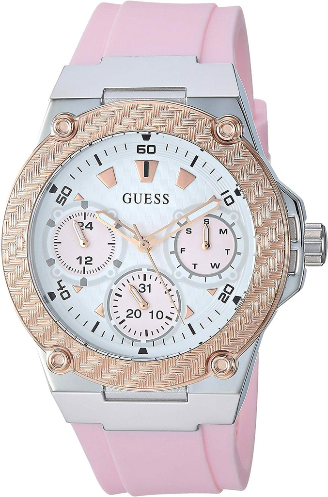 Guess Zena Quartz White Dial Pink Rubber Strap Watch For Women - W1094L4 Buy Now By Guess