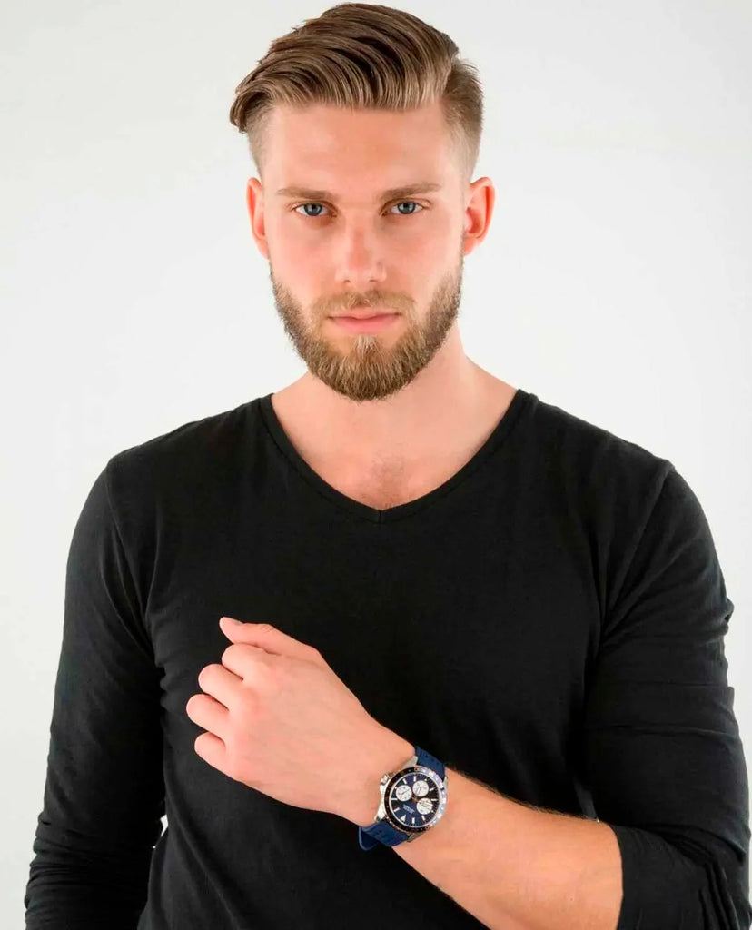 Guess Odyssey Multifunction Blue Dial Blue Rubber Strap Watch For Men - W1108G4 Buy Now By Guess