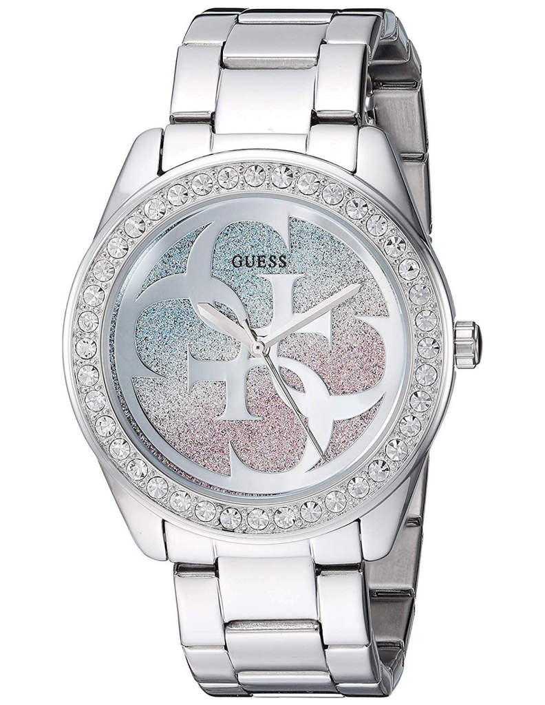 Guess G Twist Diamonds Silver Dial Silver Steel Strap Watch For Women - W1201L1 Buy Now By Guess