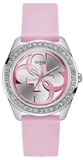 Guess G-Twist Diamonds Silver Dial Pink Rubber Strap Watch for Women - W1240L1 Buy Now By Guess