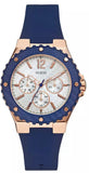 Guess Overdrive White Dial Blue Rubber Strap Watch for Women - W0149L5 Buy Now By Guess