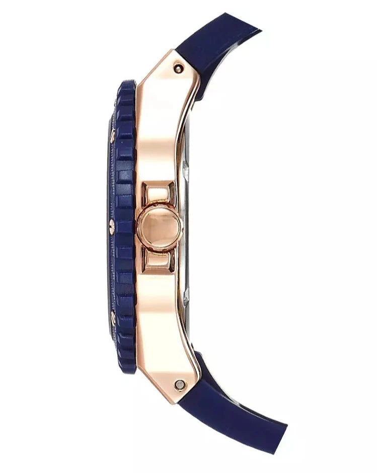 Guess Overdrive White Dial Blue Rubber Strap Watch for Women - W0149L5 Buy Now By Guess