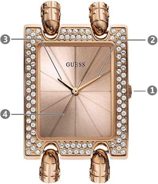 Guess Mod Heavy Metal Diamonds Rose Gold Dial Rose Gold Steel Strap Watch for Women - W0072L3 Buy Now By Guess