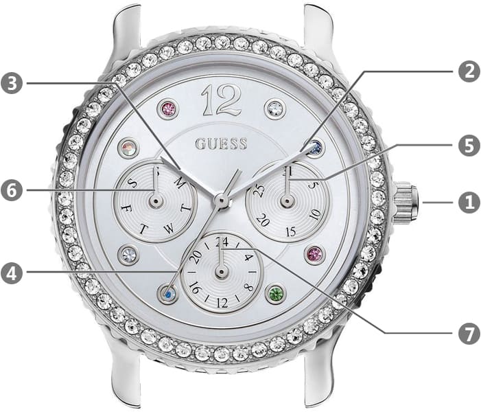 Guess Enchanting Diamonds Silver Dial Silver Steel Strap Watch for Women - W0305L1 Buy Now By Guess