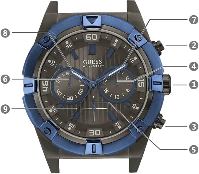 Guess Sport Analog Grey Dial Grey Steel Strap Watch for Men - W0377G5 Buy Now By Guess