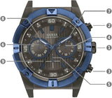 Guess Sport Analog Grey Dial Grey Steel Strap Watch for Men - W0377G5 Buy Now By Guess