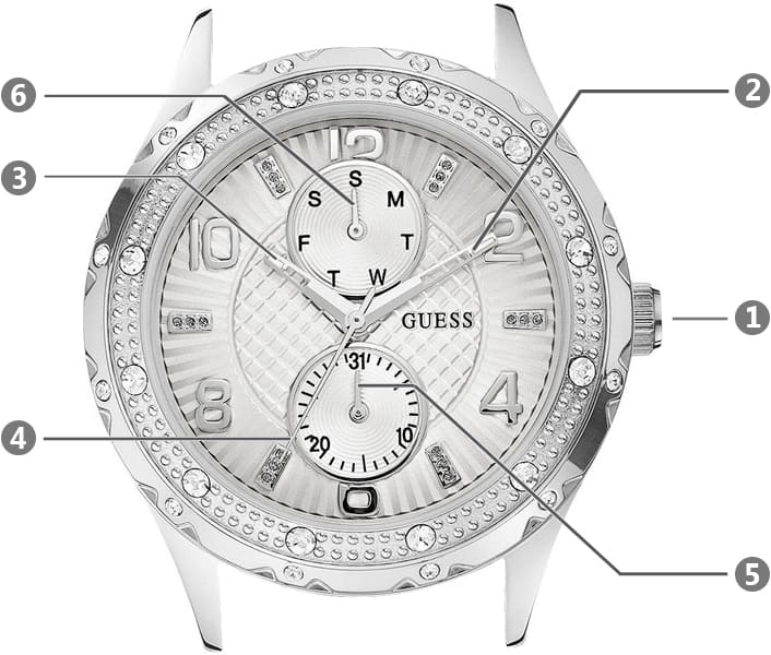 Guess Siren White Dial Silver Steel Strap Watch for Women - W0442L1 Buy Now By Guess