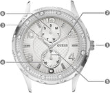 Guess Siren White Dial Silver Steel Strap Watch for Women - W0442L1 Buy Now By Guess