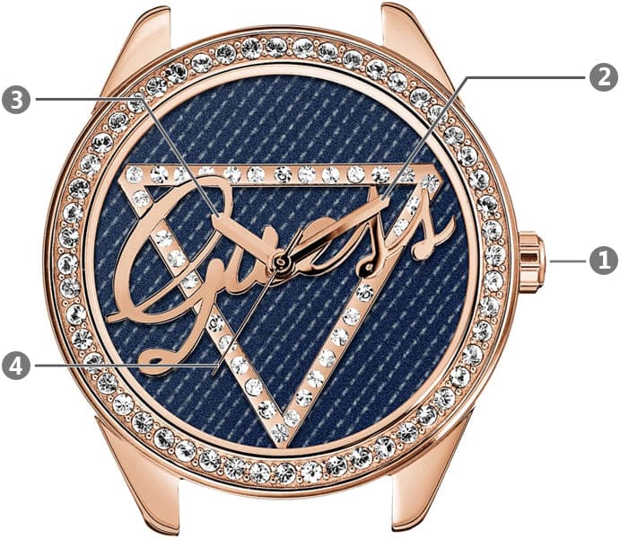 Guess Little Flirt Quartz Blue Dial Blue Leather Strap Watch For Women - W0456L6 Buy Now By Guess