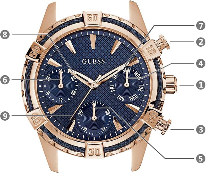 Guess Analog Quartz Blue Dial Blue Rubber Strap Watch For Women - W0562L3 Buy Now By Guess